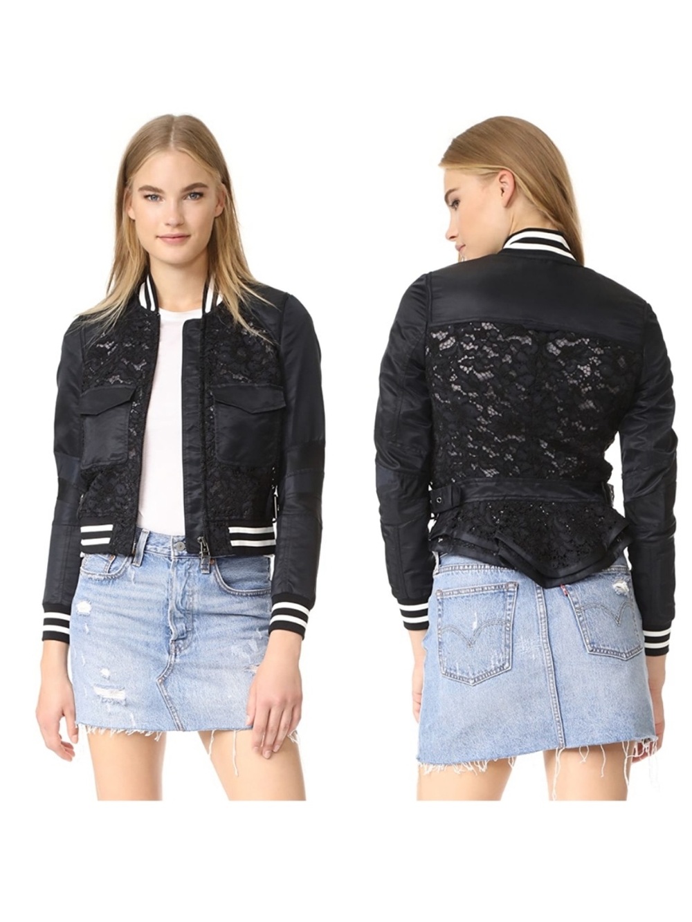 Veronica Beard Jones Lace Bomber jacket - 8